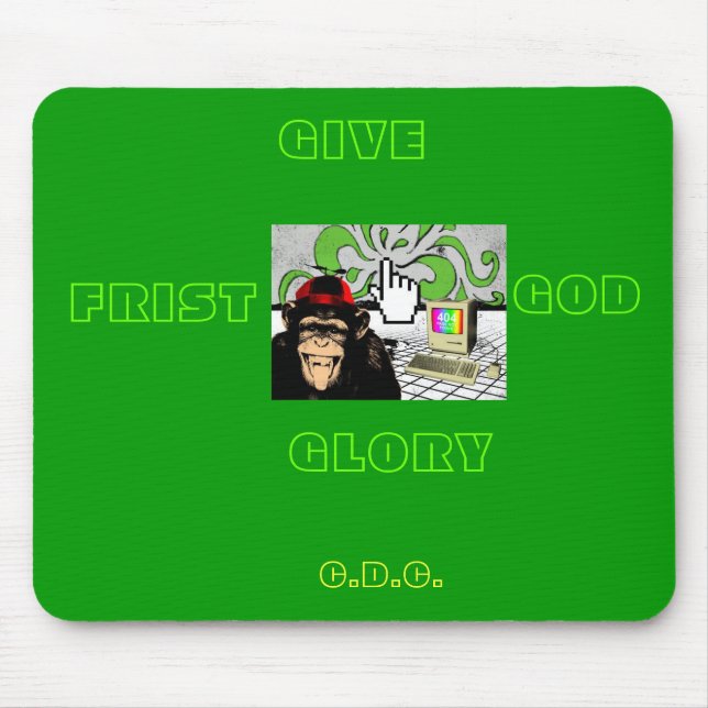 GIVE GOD THE GLORY MOUSE PAD- RETRO STYLE PAD (Front)