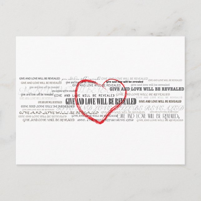 Give Love Inspirational post card (Front)