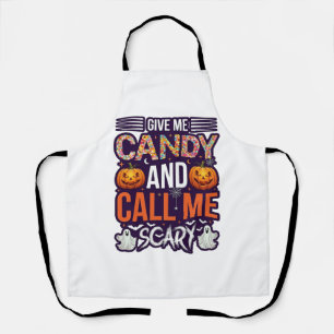 Give Me Candy Call Scary Halloween Ghost Pumpkin_1 Apron