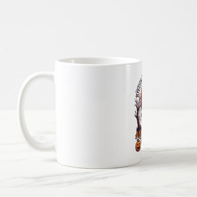 Give Me Candy Call Scary Witch Moon Pumpkins Coffee Mug (Left)