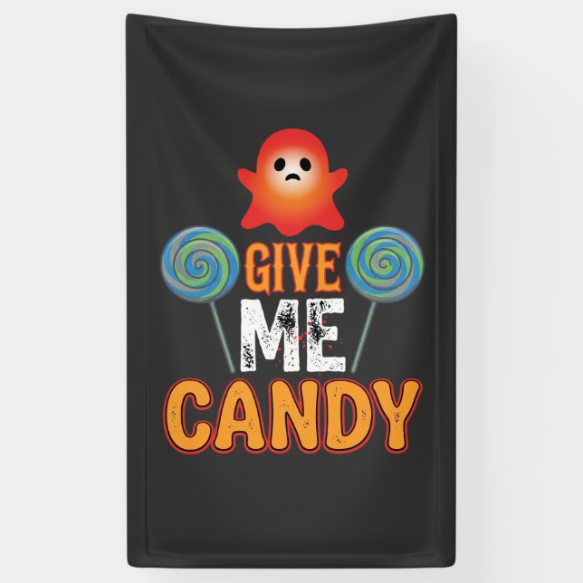 Give Me Candy Halloween Ghost_1 Banner (Vertical)