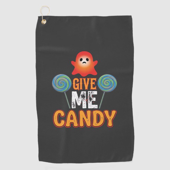 Give Me Candy Halloween Ghost_1 Golf Towel (Front)