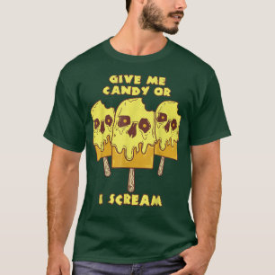 Give Me Candy or I Scream Funny Halloween Pun T-Shirt