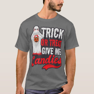 Give Me Candys Design Halloween Ghost  T-Shirt