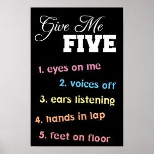 Give me Five Poster for Teachers