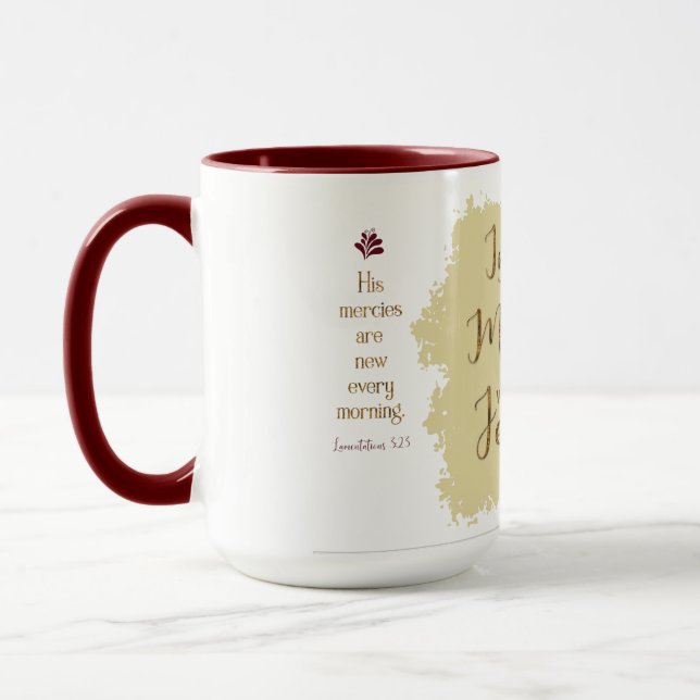 "Give Me Jesus" 15 oz Combo Mug (Maroon) (Left)