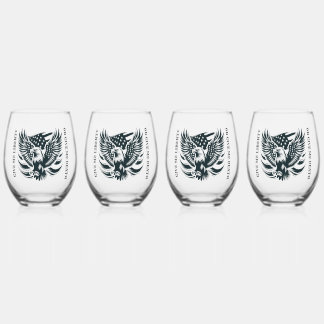 Give me liberty or give me death Drinkware Set Stemless Wine Glass