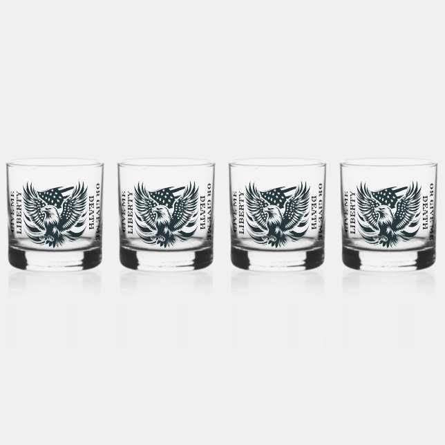 Give me liberty or give me death Drinkware Set Whiskey Glass (Front)