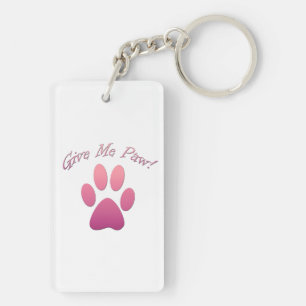 Give Me Paw pink Key Ring
