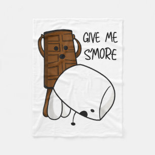Give Me S’more Chocolate Adult Joke Funny Quote Fleece Blanket