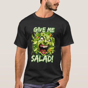 Give Me Salad  Lettuce Face Vegetable Vegan T-Shirt