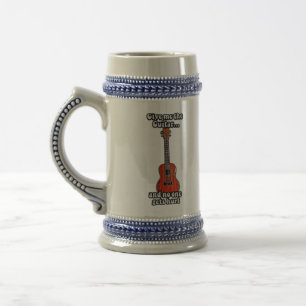 Give me the guitar and no one gets hurt. colourful beer stein