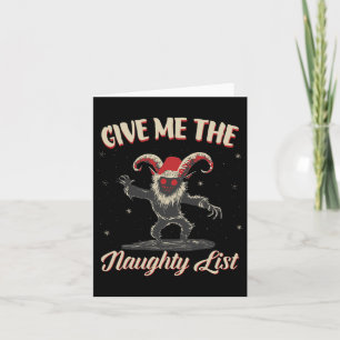Give Me The Naughty List Cute Krampus Dark Christm Card