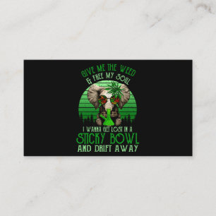Give Me TheWeed And Free My Soul Elephant Smoking Business Card