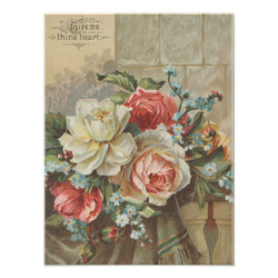 Give me thine heart Antique Cottagecore Valentine Photo Print