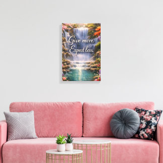 Give More. Expect Less Inspirational Christian Canvas Print