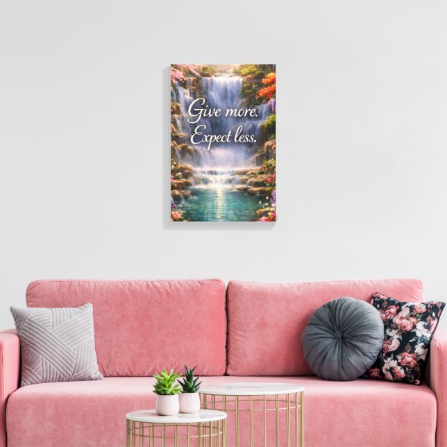 Give More. Expect Less Inspirational Christian Canvas Print (Insitu(LivingRoom))