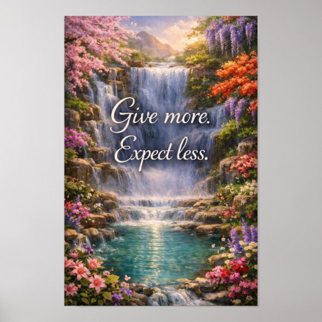 Give More. Expect Less Inspirational Christian Poster (Front)