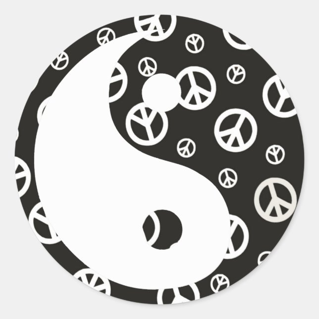 Give Peace a Chance 1 Yin and Yang Sticker (Front)