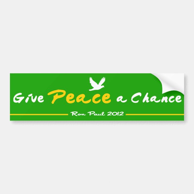 Give PEACE a Chance Bumper Sticker (Front)