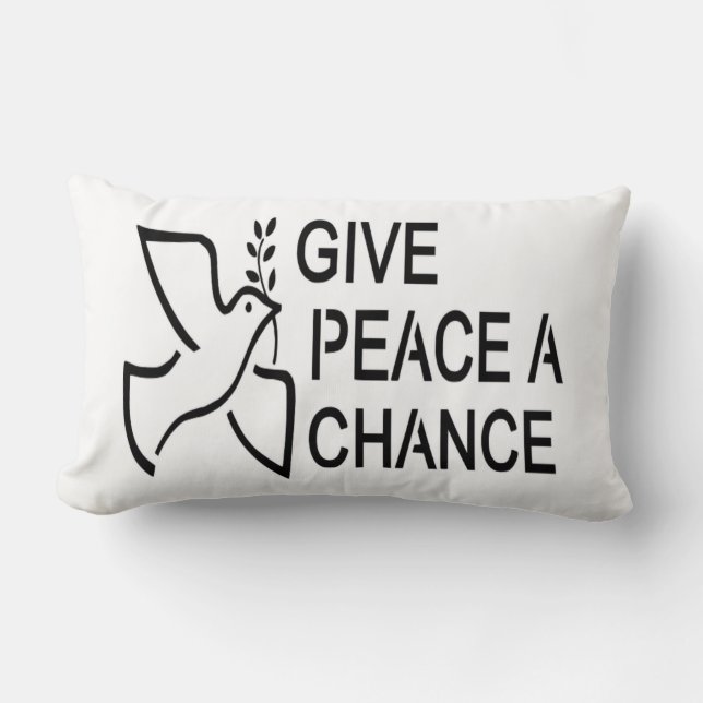 GIVE PEACE A CHANCE LUMBAR CUSHION (Front)