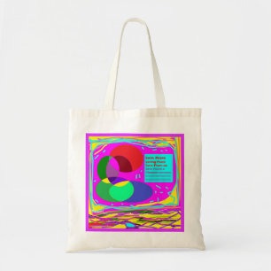 Give peace a chance red and rainbow colours tote bag
