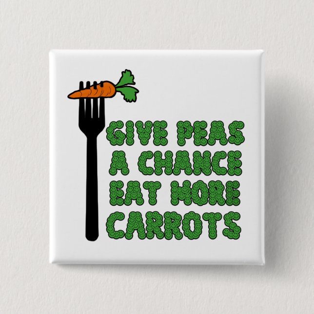 Give peas a chance 15 cm square badge (Front)