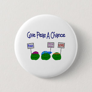 Give PEAS a chance 6 Cm Round Badge