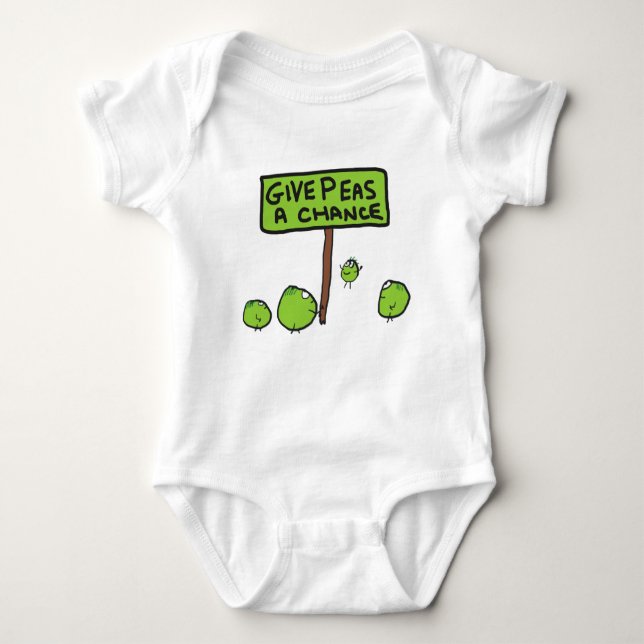 Give Peas A Chance Baby Bodysuit (Front)