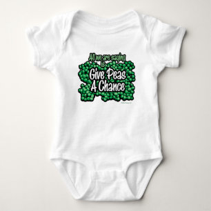 Give Peas A Chance Baby Romper Bodysuit