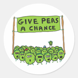 Give Peas A Chance Classic Round Sticker