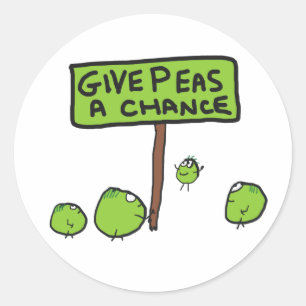 Give Peas A Chance Classic Round Sticker