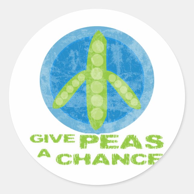 Give Peas a Chance Classic Round Sticker (Front)