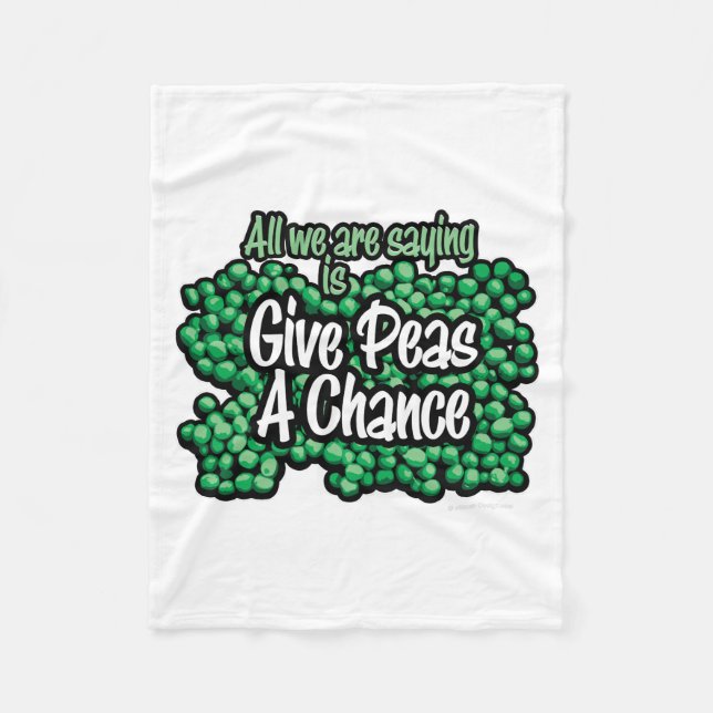 Give Peas A Chance Fleece Blanket (Front)