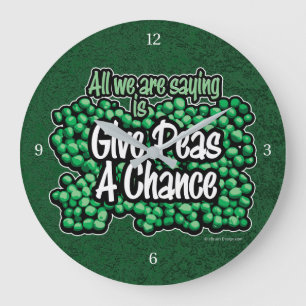 Give Peas A Chance Large Clock