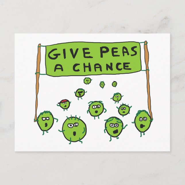 Give Peas A Chance Postcard (Front)