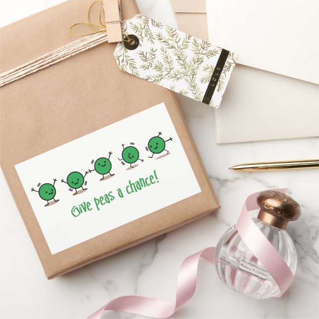 Give peas a chance rectangular sticker (Gifting)