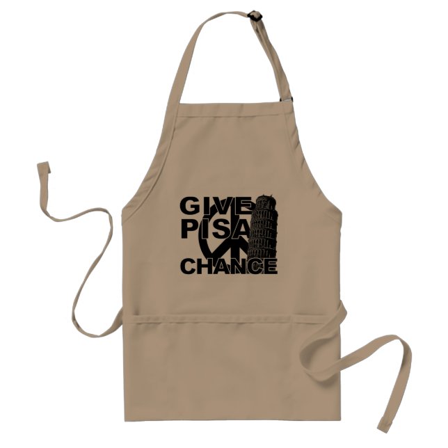 Give Pisa Chance apron - choose style, colour (Front)