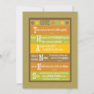 GIVE THANKS 2-Sided Scripture Thanksgiving Card