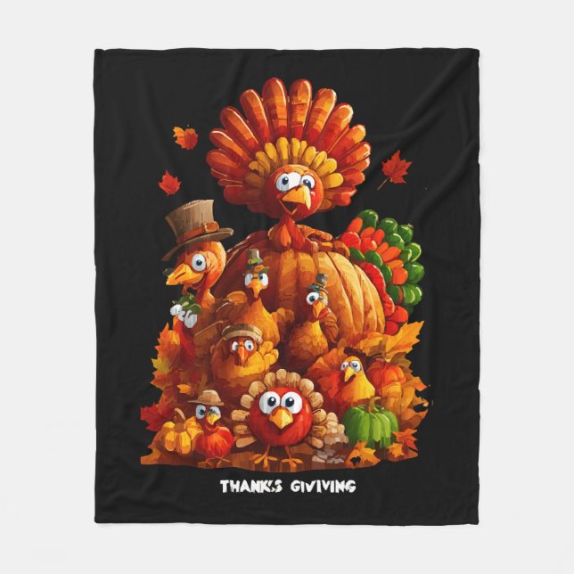 Give Thanks and Share Love Fleece Blanket (Front)