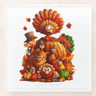 Give Thanks and Share Love Glass Coaster