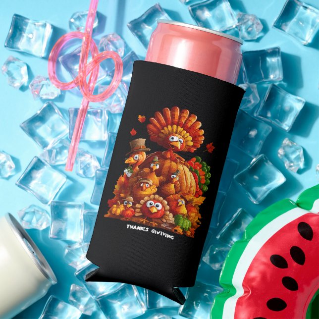 Give Thanks and Share Love Seltzer Can Cooler (In Situ Summer)