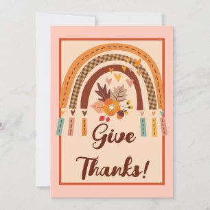 Give Thanks Autumn Rainbow Fall Text