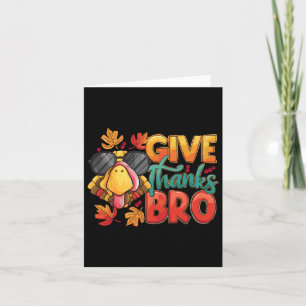 Give Thanks Bro Thanksgiving Toddler Kids Girls Bo Card