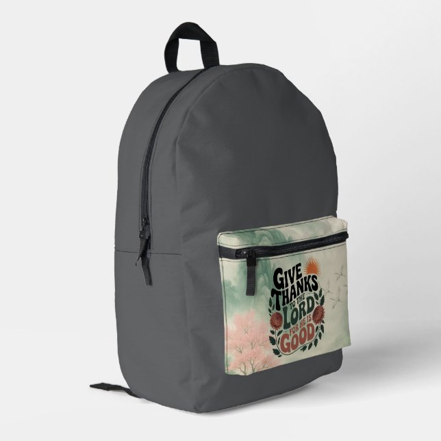 Give Thanks - Christian Backpack (Back Corner Left)