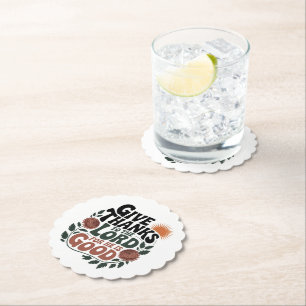 Give Thanks - Christian Paper Coaster