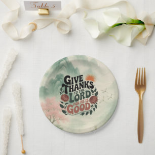 Give Thanks - Christian Paper Plate