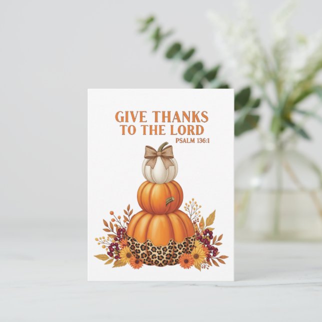 Give Thanks - Christian Postcard (Standing Front)