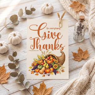 Give thanks Christian Thanksgiving Postcard