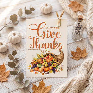 Give thanks Christian Thanksgiving  Postcard